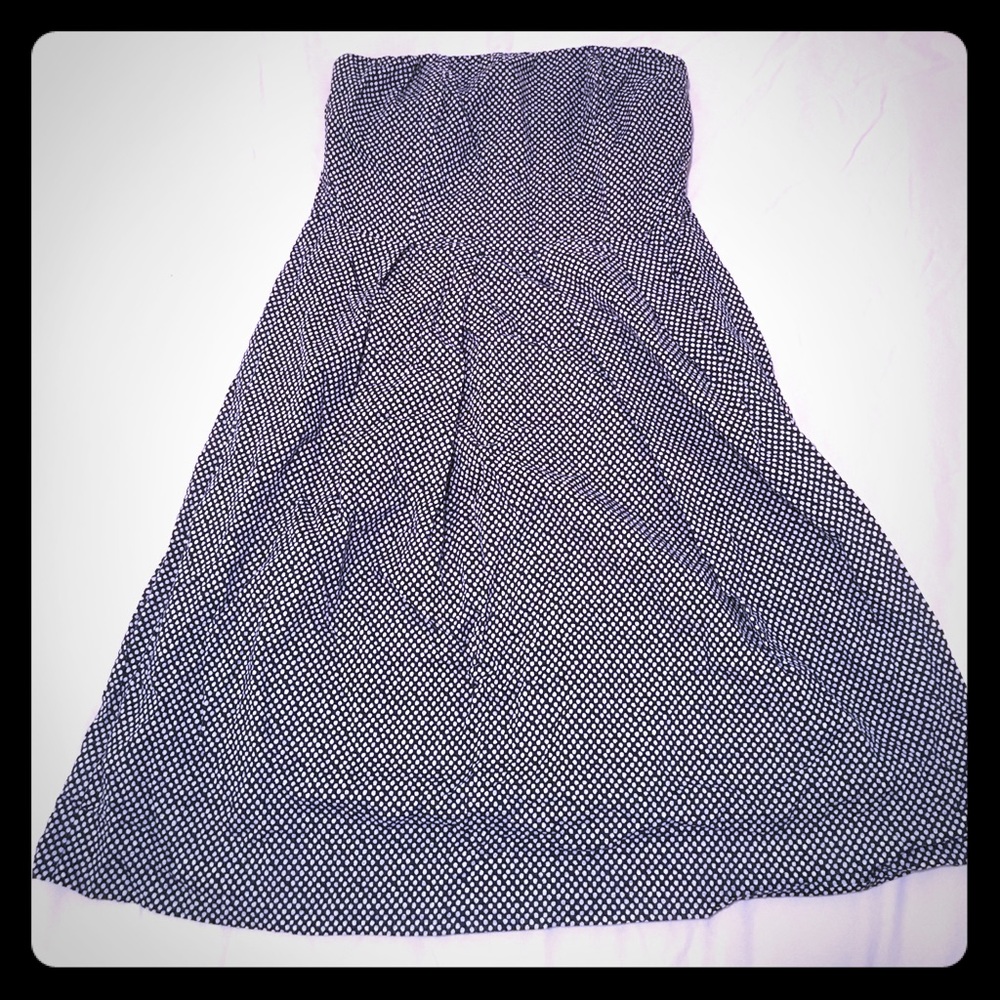 J Crew navy and white polka dot dress